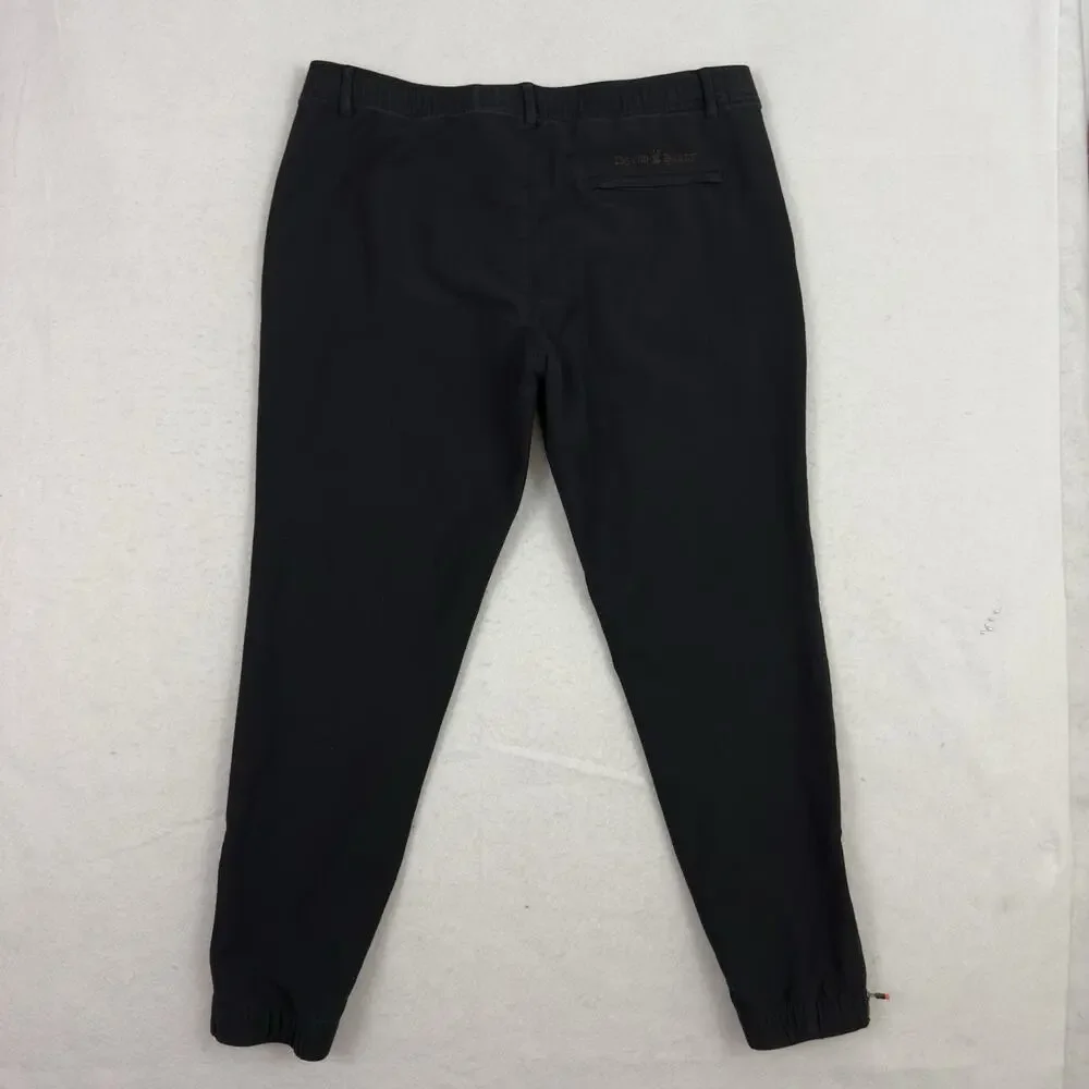 Psycho Bunny Tech Jogger Mens Large Black Nylon Cotton Stretch Golf Casual
